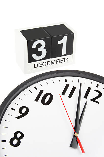 istock Clock Nears Midnight on New Year's Eve December 31 175589193