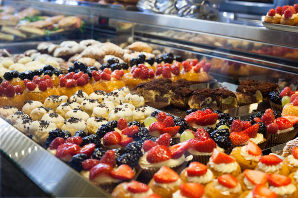 Cakes and gateaux at a bakery