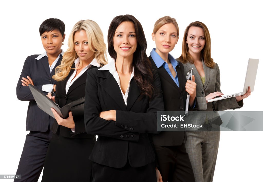 Mujeres de negocio aislado sobre fondo blanco - Foto de stock de Grupo de personas libre de derechos