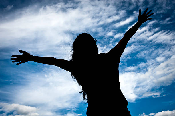 istock Silhouette of Girl Expressing Joy 175590219