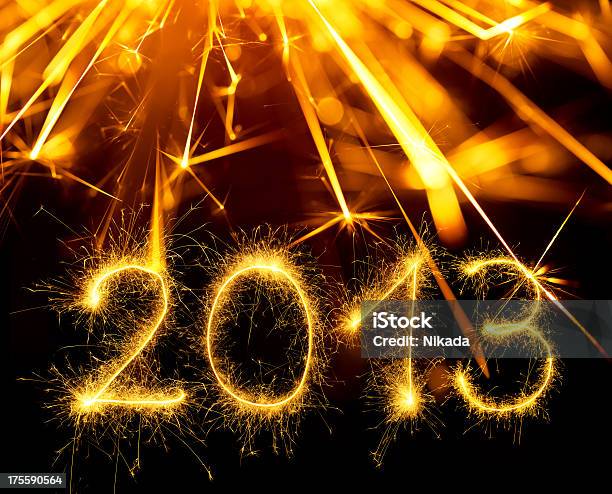 Sparkling 2013 Stock Photo - Download Image Now - 2013, Abstract, Black Background