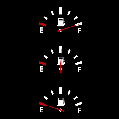 Fuel indicator Meter. Fuel gauge. Vector illustration.