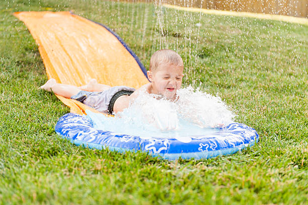 Water Sliding stock photo