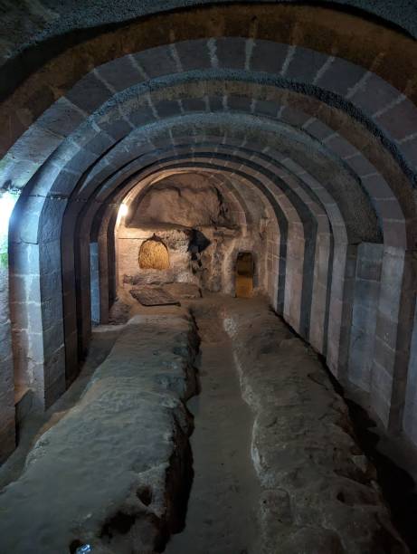 istock an underground tunnel with a long bench that has been built 1755908718