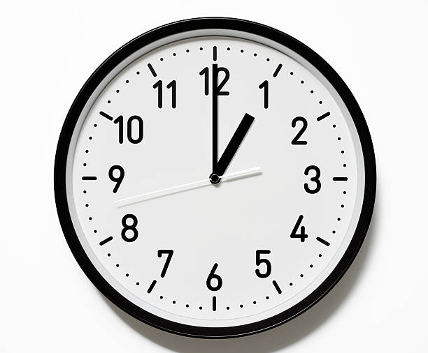 istock Isolated shot of 1 O'Clock clock face on white background 175590949