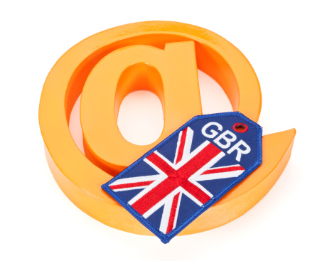 Orange At sign with UK flag