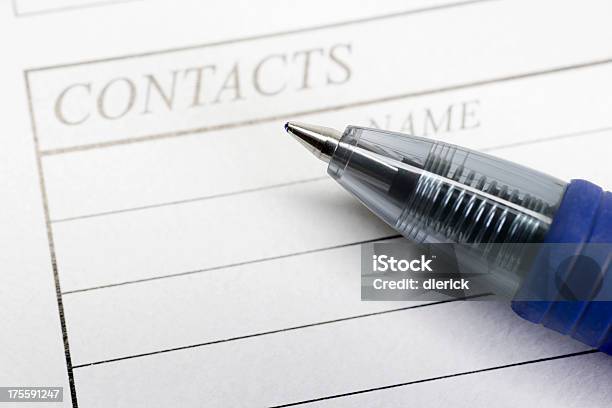 Personal Organizer Contacts Stock Photo - Download Image Now - Ballpoint Pen, Business, Close-up