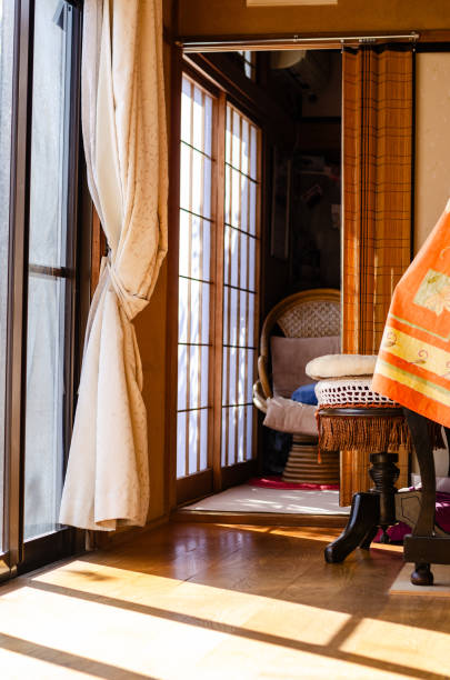 istock Old Japanese house. A sunny veranda is called 