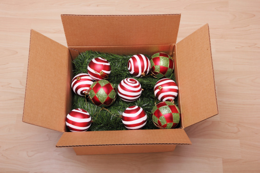 Christmas ornaments in a boxSome other related images: