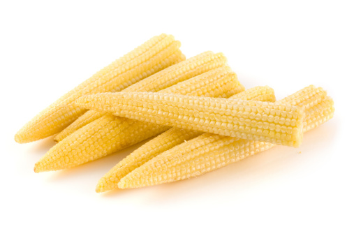 Baby Corn on a white background.