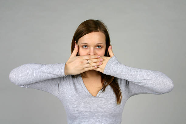 istock Woman without the mouth. 175593568