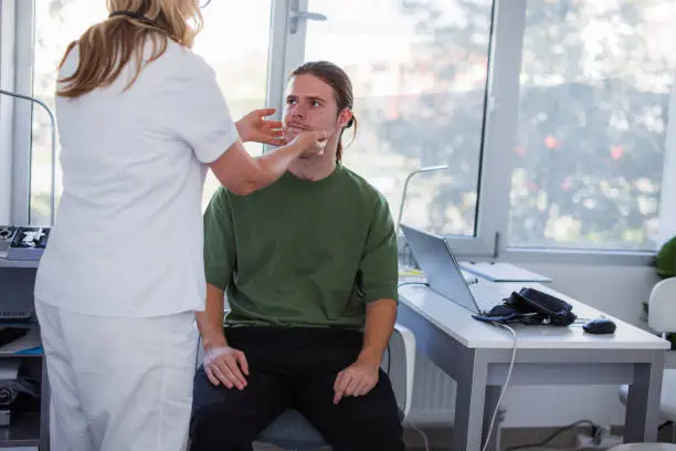 Photo of Checking thyroid glands at the doctor