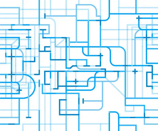 Vector illustration of seamless pipes pattern