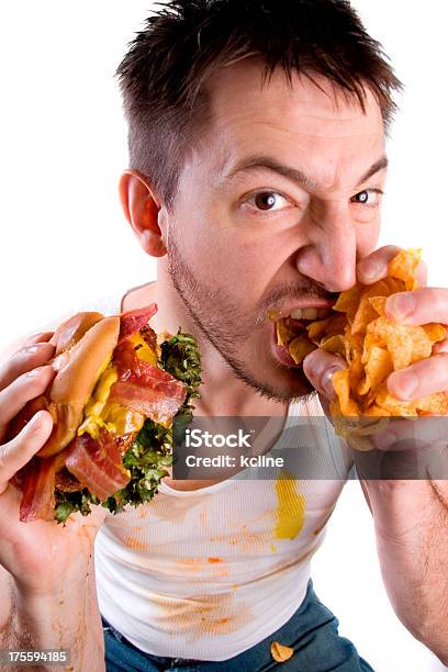 Basura Slob Alimentos Foto de stock y más banco de imágenes de Comer - Comer, Antihigiénico, Hamburguesa de carne