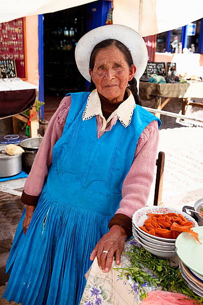 Peruvian woman portrait stock photo
