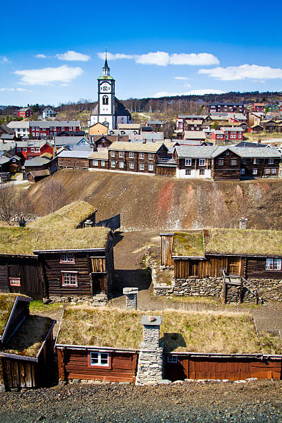 Roros "Small city on north of Norway, summer,daylight,travel destination..." roros mining city stock pictures, royalty-free photos & images