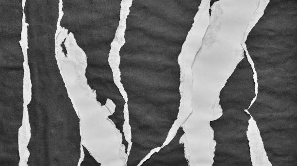 istock Black and White Torn Paper Collage Style, Ripped Paper Effect, Texture Abstract Background, Copy Space for Text. 1755946158