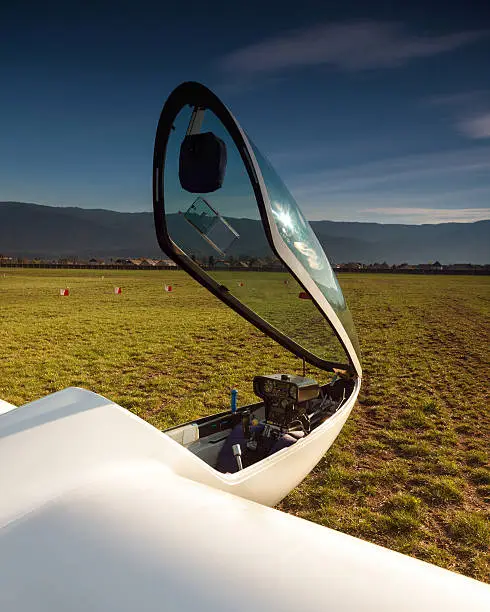 A glider on the ground.