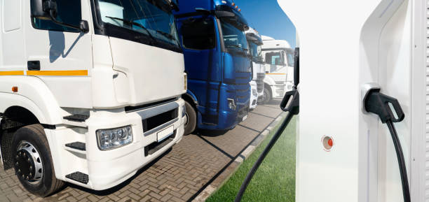 istock Semi truck fleet at the logistics center 1755960629