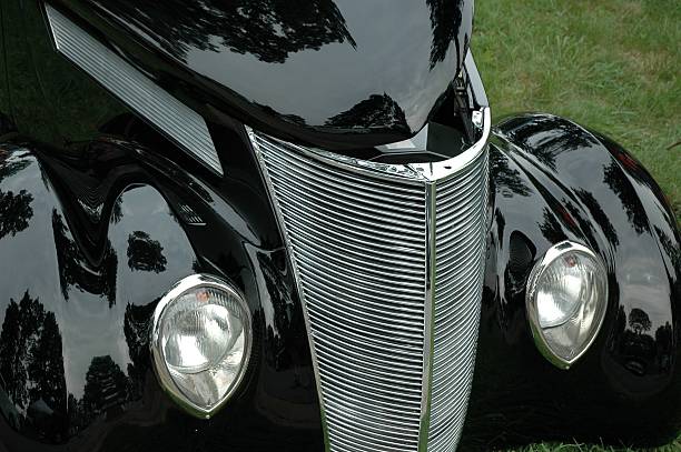 istock Sleek and Black -- Classic Chrome Street Rod 175596238