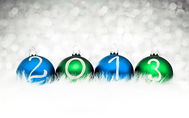 verde e blue gingilli anno 2013 - 2013 2012 green year foto e immagini stock