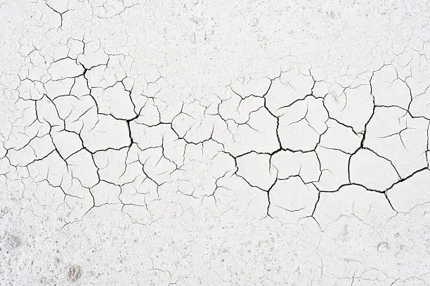 Detail of cracked clay soil texture.