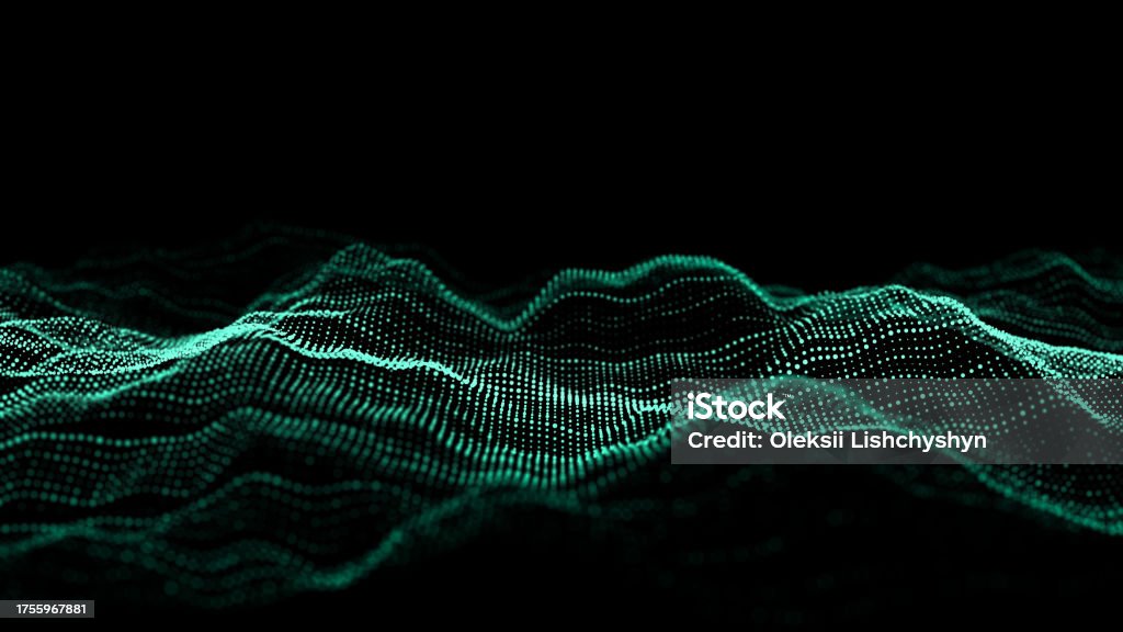 Green Wave Visualization Technology Green Wave With Lines Big Data Visualization Analytics ...