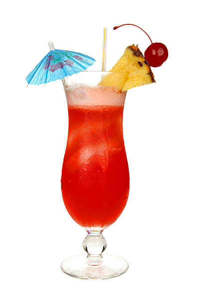 Cocktails on white: Hurricane. "A fruity, tropical Hurricane." drink umbrella stock pictures, royalty-free photos & images