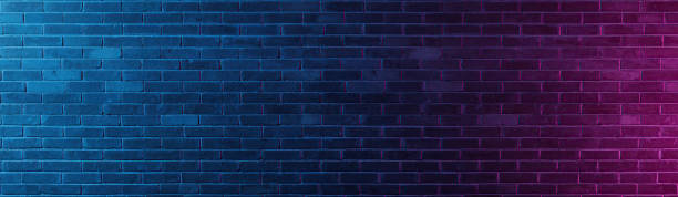 istock A partition wall illuminated laterally by purple and blue lights 1755974651