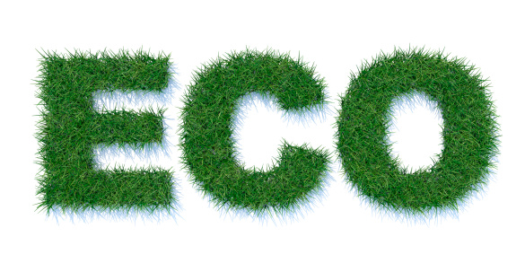 ECO text made from grass for environmental conservation concept: other file available