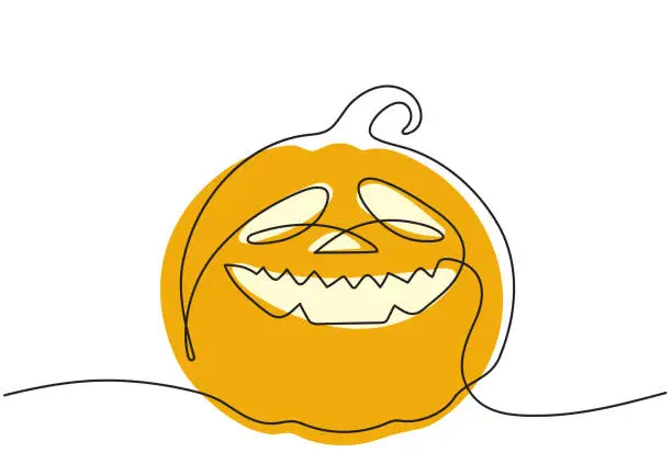 Vector illustration of Isolated colored fun vector Halloween pumpkin