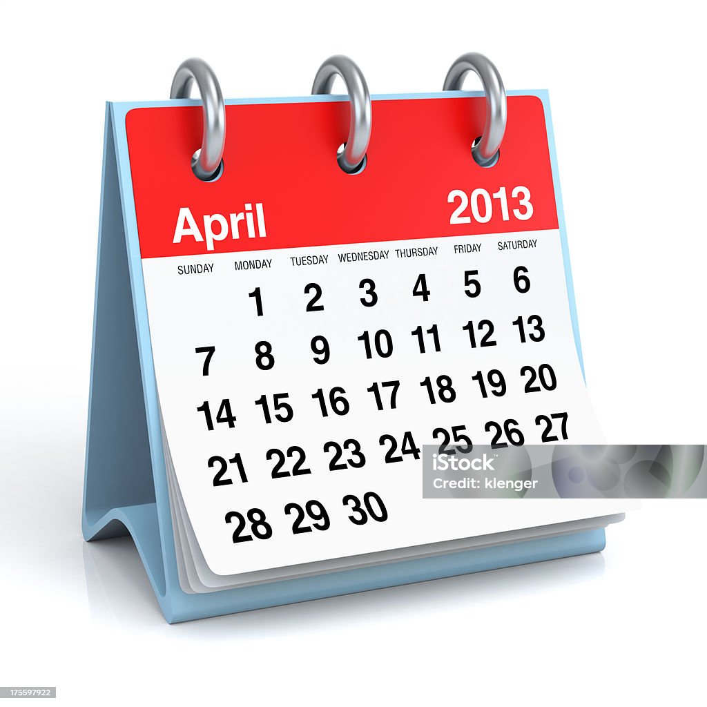 Calendario-aprile 2013 - Foto stock royalty-free di 2013