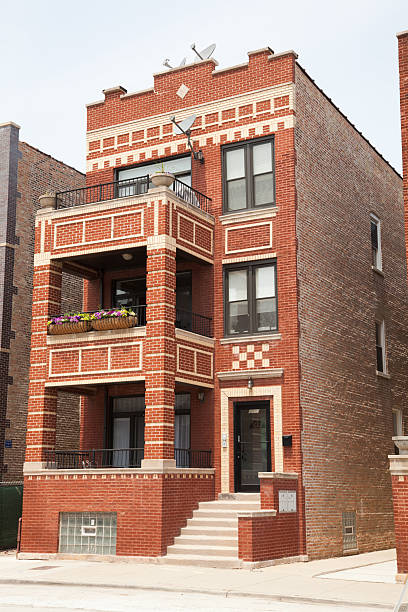 Detached house in Chicago stock photo