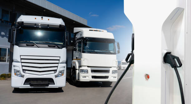 istock Semi truck fleet at the logistics center 1755993073