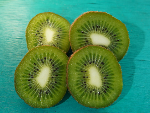 Kiwi slice, close up.