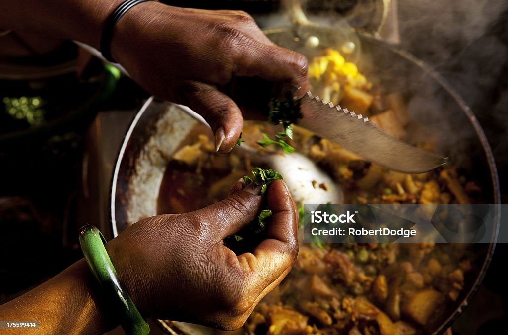 Vegetales platos de la cocina de la India - Foto de stock de Cocinar libre de derechos