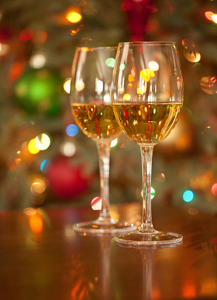 istock White Wine against Christmas Lights 175599479