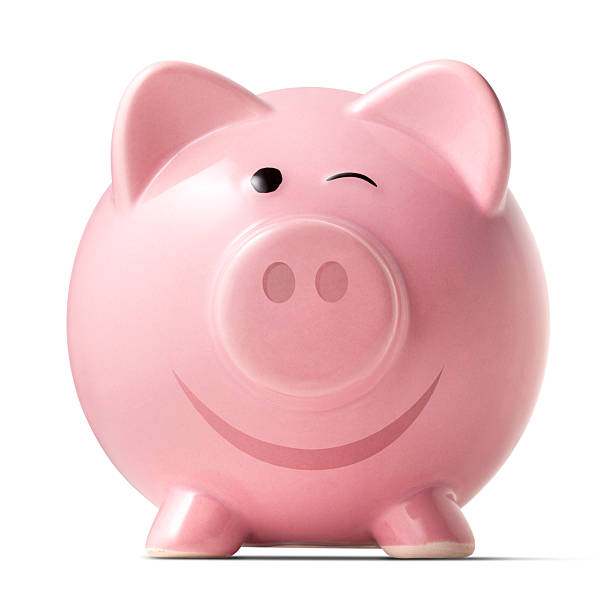 Winking piggybank on white background Piggy bank winking.Some similar pictures from my portfolio: pig photos stock pictures, royalty-free photos & images