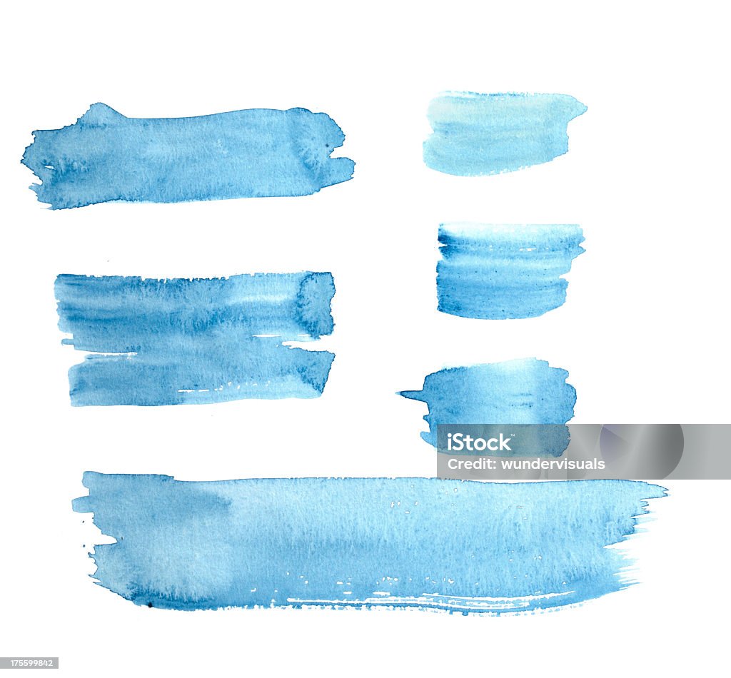 Aguarela azul pintado botões/Linhas - Royalty-free Tinta de Aguarela Foto de stock