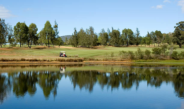 Golf cart sul fairway - foto stock