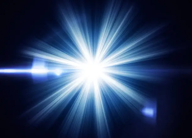 Flash light with lens flare effectLights - real and abstract: