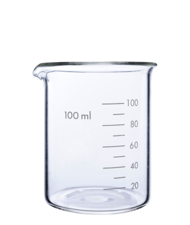 Empty measuring beaker isolated on a white background with clipping path.