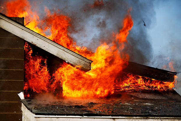 istock The roof is on fire. 175602118