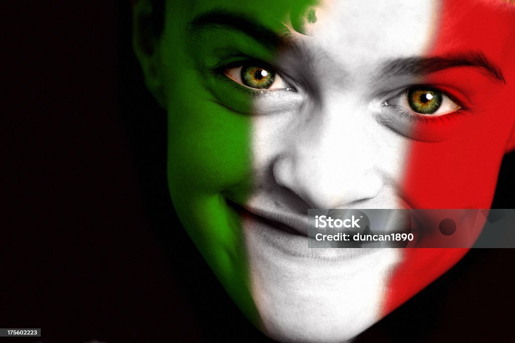 Menino Italiano - Royalty-free Bandeira da Itália Foto de stock