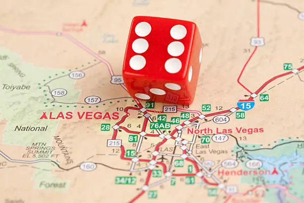 Photo of Las Vegas Road Map with Dice