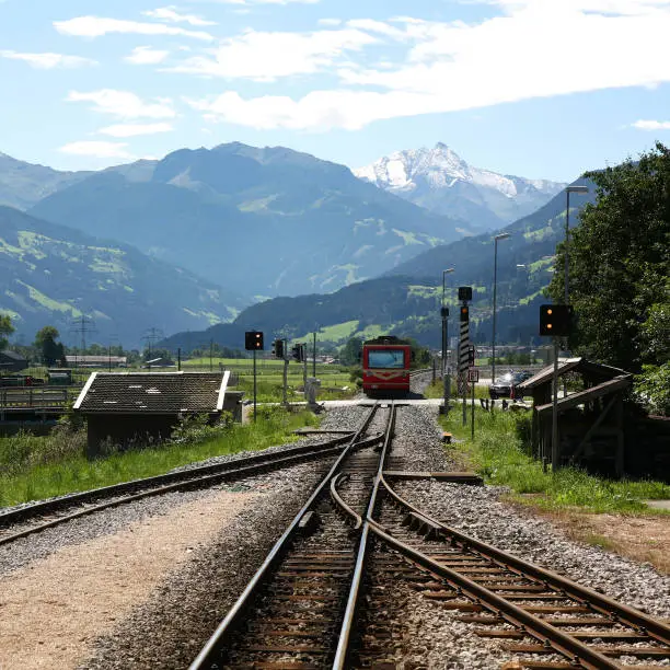Part of the railway in Tirol - Austria, called the zillertalbahn