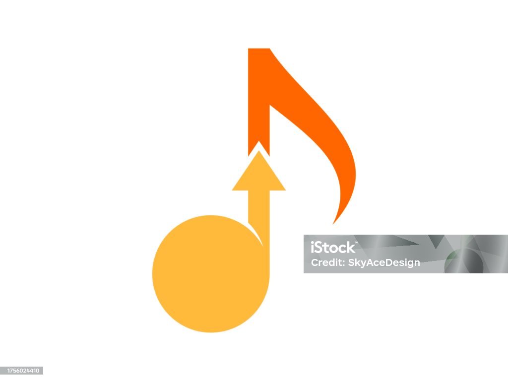 Music Note Arow Simple Music Note With Up Arrow Stock Illustration - Download Image Now ...