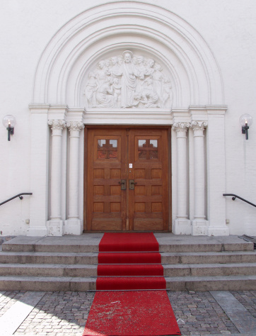 Entrance to Søborg Kirke. Denmark