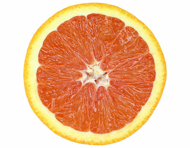 red navel orange "A cara cara or red navel orange, cut in half and isolated on white." navel orange photos stock pictures, royalty-free photos & images