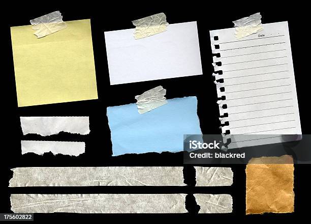 Assorted Scrap Papers Stock Photo - Download Image Now - Cut Or Torn Paper, Variation, Adhesive Note